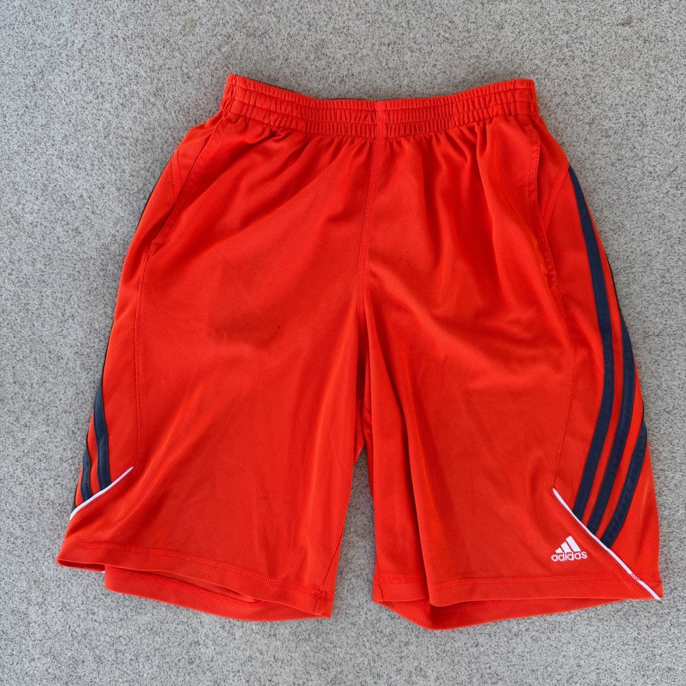 Adidas Climalite Kids XL Athletic Shorts - Orange Mesh Gymwear